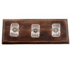 Clear Rectangle Glass Wooden Hook