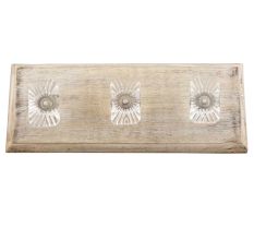 Clear Rectangle Glass Wooden Hook