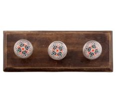 Orange And Black Ceramic Wooden Hook 