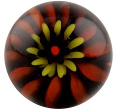 Orange And Yellow Inside Flower Glass Wine Stopper
