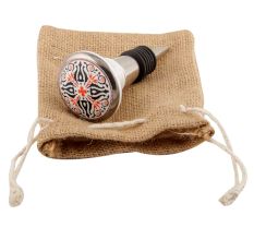 Orange And Black Ceramic Wine Stopper
