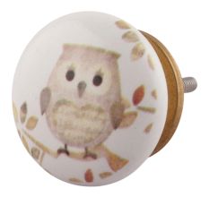Mixing Color Owl Ceramic Flat cabinet Knob Online