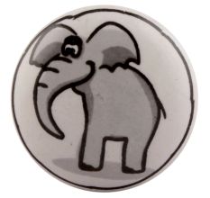Grey Elephant Ceramic Flat Dresser Knob Online