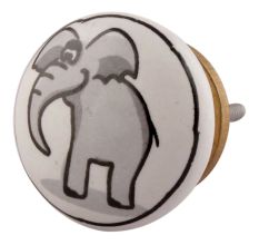 Grey Elephant Ceramic Flat Dresser Knob Online