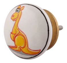 Orange Kangaroo Ceramic Flat Furniture Knob Online