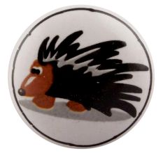 Black Hedgehog Ceramic Flat Cabinet Knob Online
