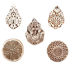 Set of 5 Piece New Mix Wooden Printing Block