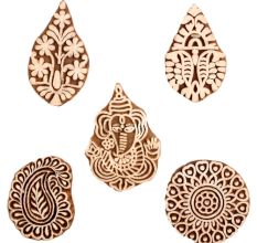 Set of 5 Piece New Mix Wooden Printing Block