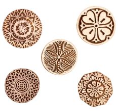 Set of 5 Piece New Mix Wooden Printing Block