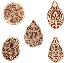 Set of 5 Piece New Mix Wooden Printing Block