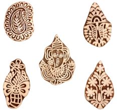 Set of 5 Piece New Mix Wooden Printing Block