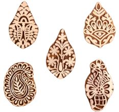 Set of 5 Piece New Mix Wooden Printing Block