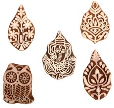 Set of 5 Piece New Mix Wooden Printing Block
