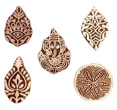 Set of 5 Piece New Mix Wooden Printing Block
