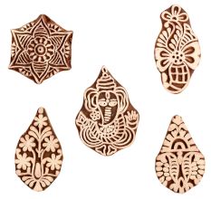 Set of 5 Piece New Mix Wooden Printing Block