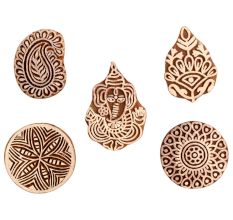 Set of 5 Piece New Mix Wooden Printing Block
