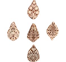Set of 5 Piece New Mix Wooden Printing Block