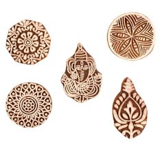Set of 5 Piece New Mix Wooden Printing Block