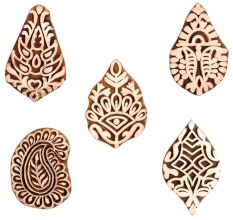 Set of 5 Piece New Mix Wooden Printing Block