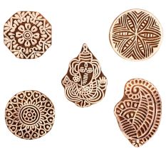Set of 5 Piece New Mix Wooden Printing Block