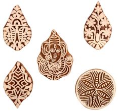 Set of 5 Piece New Mix Wooden Printing Block