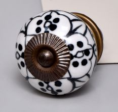 Black Floral Knob