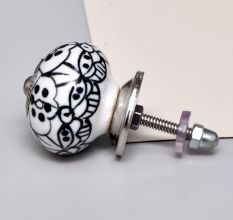 Black Floral Knob