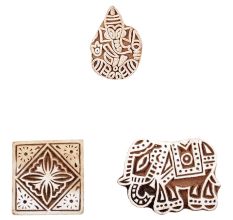 Set of 3 Piece New Mix Wooden Printing Block