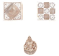 Set of 3 Piece New Mix Wooden Printing Block