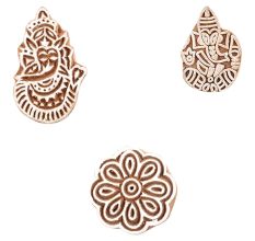 Set of 3 Piece New Mix Wooden Printing Block