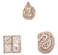 Set of 3 Piece New Mix Wooden Printing Block