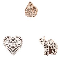 Set of 3 Piece New Mix Wooden Printing Block
