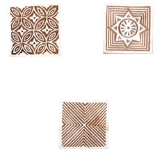 Set of 3 Piece New Mix Wooden Printing Block