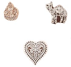 Set of 3 Piece New Mix Wooden Printing Block
