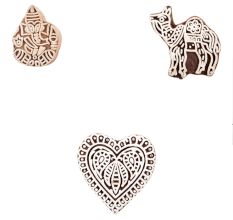 Set of 3 Piece New Mix Wooden Printing Block