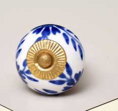 Blue Floral Knob