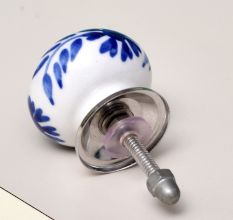 Blue Floral Knob