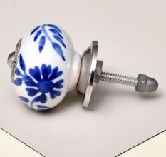 Blue Floral Knob