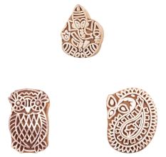 Set of 3 Piece New Mix Wooden Printing Block