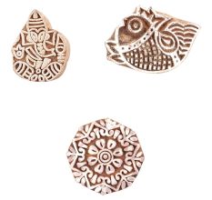 Set of 3 Piece New Mix Wooden Printing Block