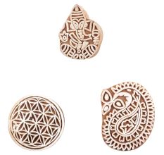 Set of 3 Piece New Mix Wooden Printing Block
