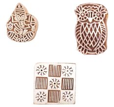 Set of 3 Piece New Mix Wooden Printing Block