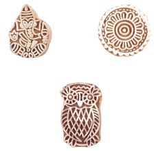 Set of 3 Piece New Mix Wooden Printing Block