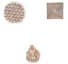 Set of 3 Piece New Mix Wooden Printing Block