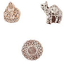 Set of 3 Piece New Mix Wooden Printing Block