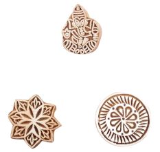 Set of 3 Piece New Mix Wooden Printing Block