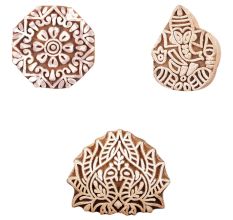 Set of 3 Piece New Mix Wooden Printing Block