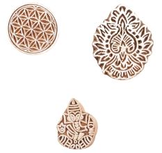 Set of 3 Piece New Mix Wooden Printing Block