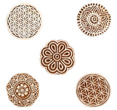 Set of 5 Piece New Mix Wooden Printing Block