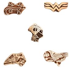 Set of 5 Piece New Mix Wooden Printing Block